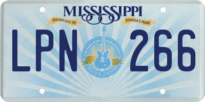 MS license plate LPN266
