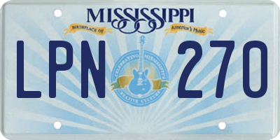 MS license plate LPN270