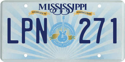 MS license plate LPN271