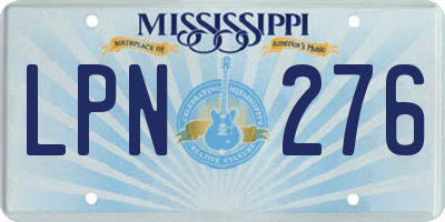 MS license plate LPN276