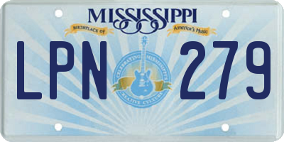 MS license plate LPN279