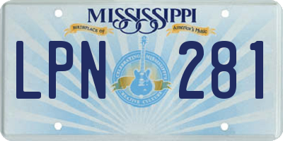 MS license plate LPN281