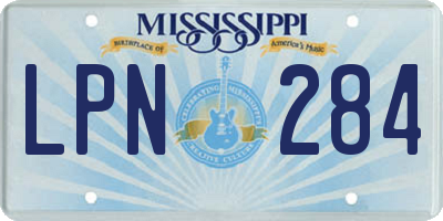 MS license plate LPN284