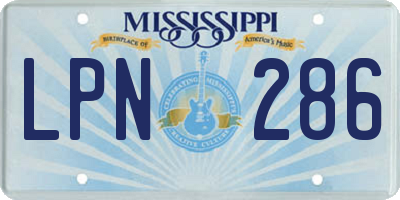 MS license plate LPN286