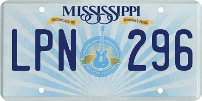 MS license plate LPN296