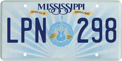 MS license plate LPN298