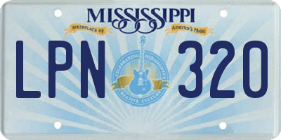 MS license plate LPN320