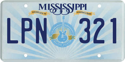 MS license plate LPN321