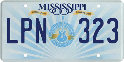 MS license plate LPN323
