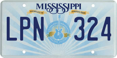 MS license plate LPN324