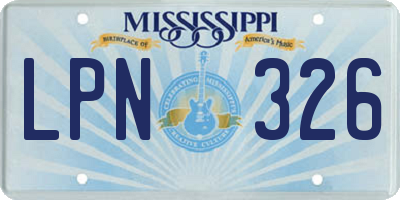 MS license plate LPN326