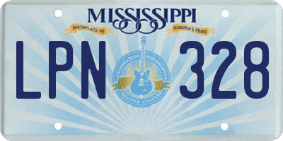 MS license plate LPN328