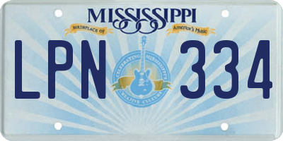 MS license plate LPN334
