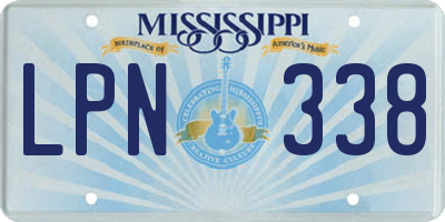MS license plate LPN338