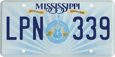 MS license plate LPN339