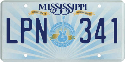 MS license plate LPN341