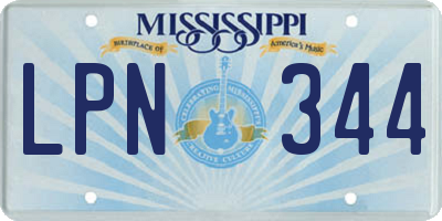 MS license plate LPN344