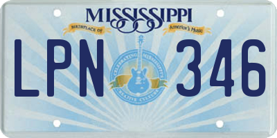 MS license plate LPN346