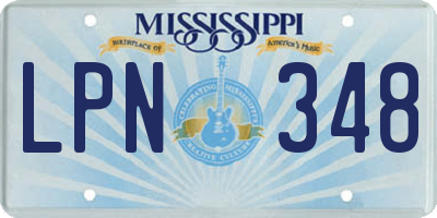 MS license plate LPN348