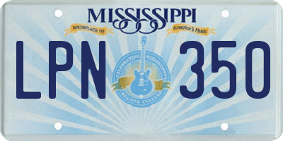 MS license plate LPN350
