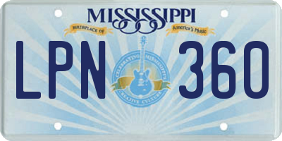 MS license plate LPN360