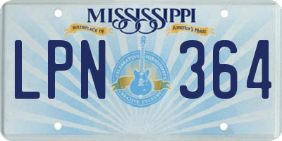 MS license plate LPN364