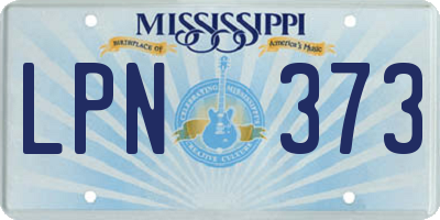 MS license plate LPN373