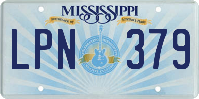 MS license plate LPN379
