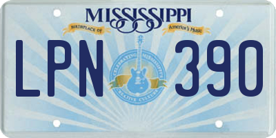 MS license plate LPN390