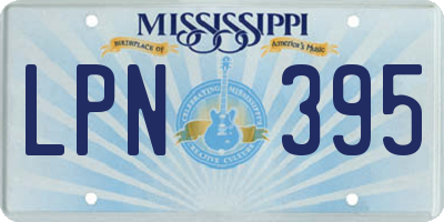 MS license plate LPN395
