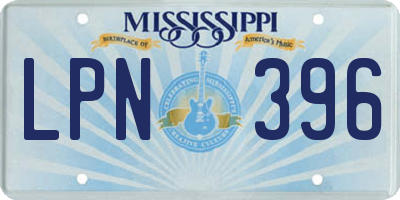 MS license plate LPN396