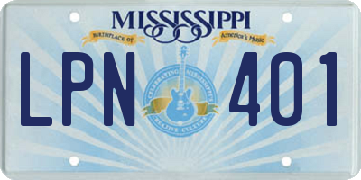 MS license plate LPN401