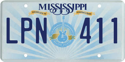 MS license plate LPN411