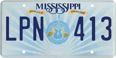 MS license plate LPN413