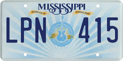 MS license plate LPN415