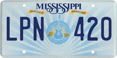 MS license plate LPN420