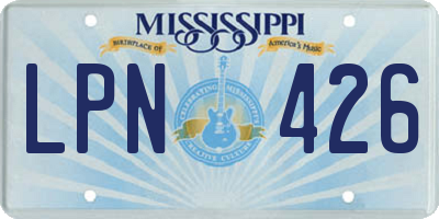 MS license plate LPN426