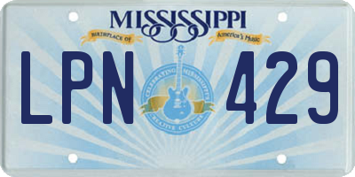 MS license plate LPN429
