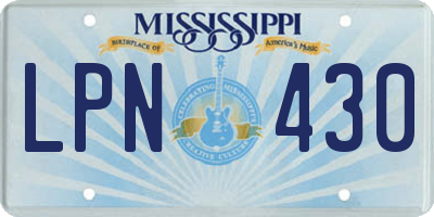 MS license plate LPN430