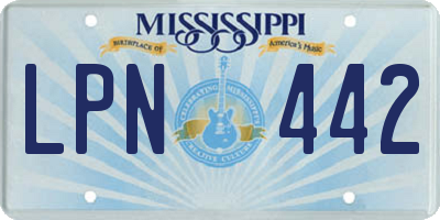 MS license plate LPN442