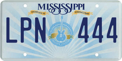 MS license plate LPN444