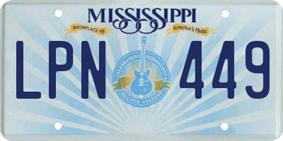 MS license plate LPN449