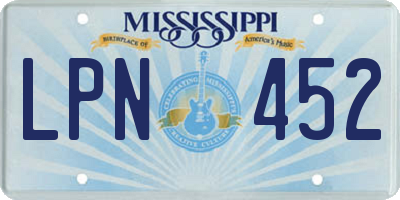 MS license plate LPN452