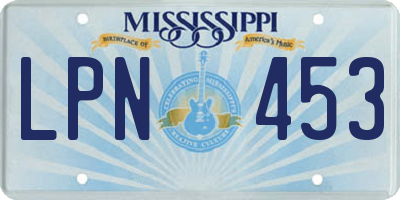 MS license plate LPN453