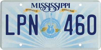 MS license plate LPN460