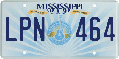 MS license plate LPN464