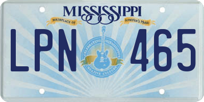 MS license plate LPN465