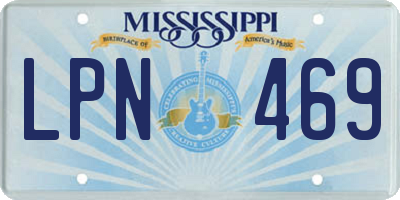 MS license plate LPN469