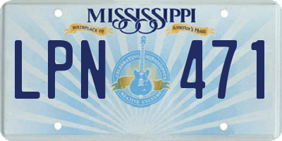 MS license plate LPN471