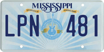 MS license plate LPN481
